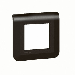 Legrand - Plaque de finition Mosaic 1 poste - 2 modules - Noir mat - Réf : 079042L