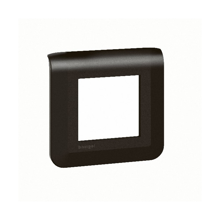Legrand - Plaque de finition Mosaic 1 poste - 2 modules - Noir mat - Réf : 079042L