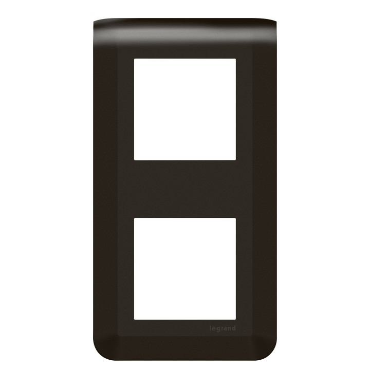 Legrand - Plaque de finition Mosaic 2 poste - 2x2 modules - Verticale - Noir mat - Réf : 079062L