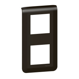 Legrand - Plaque de finition Mosaic 2 poste - 2x2 modules - Verticale - Noir mat - Réf : 079062L