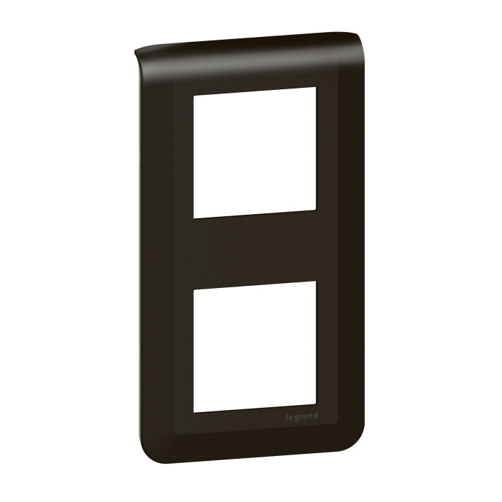 Legrand - Plaque de finition Mosaic 2 poste - 2x2 modules - Verticale - Noir mat - Réf : 079062L