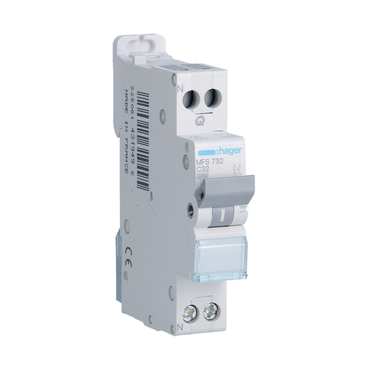 HAGER - DISJONCTEUR - 1P+N - 32A - C - AUTO - Réf : MFS732