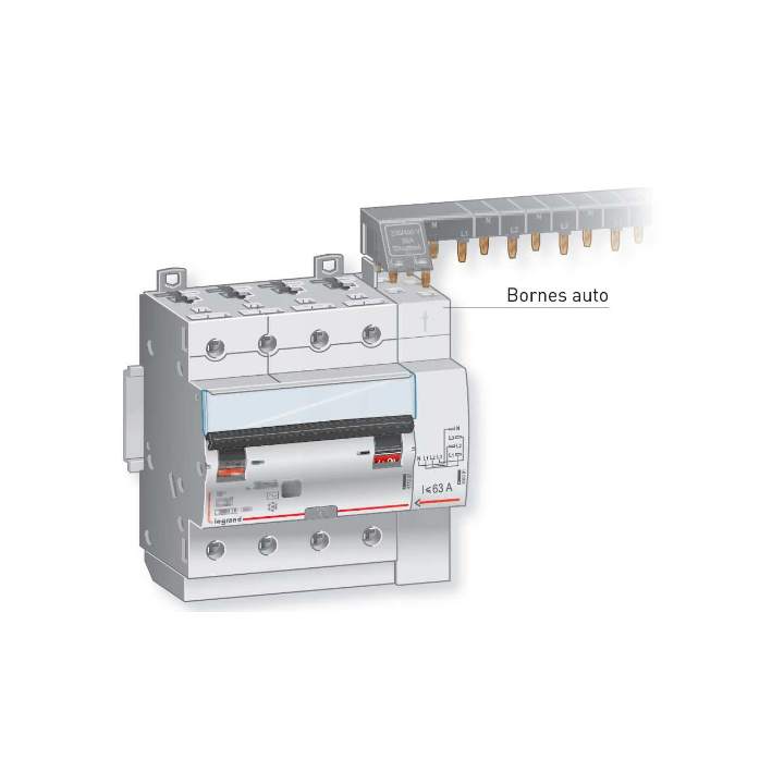 LEGRAND - dif. DX3-ID 4P 25A - 30mA - AC + Module 4P + Peigne 13M + Disj. 4P 10A - 411660+406301+405201+406908