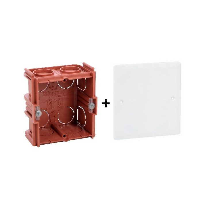 Legrand Batibox - Boîte à sceller P.40 + Couvercle universel 80 x 80 Réf : 080141+089281