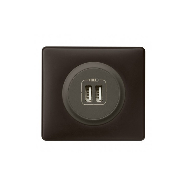 Legrand - Céliane 2024 - Double prise chargeur USB - Type C - Noir - COMPLET - Réf : 080251 + CM0154 + CB0154 + CP0101
