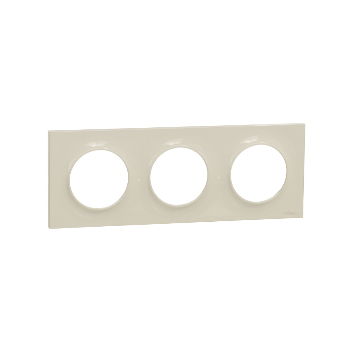 Schneider - Odace - Styl - Plaque 3 postes - Entraxe 71mm - Sable - Réf : S520706B1