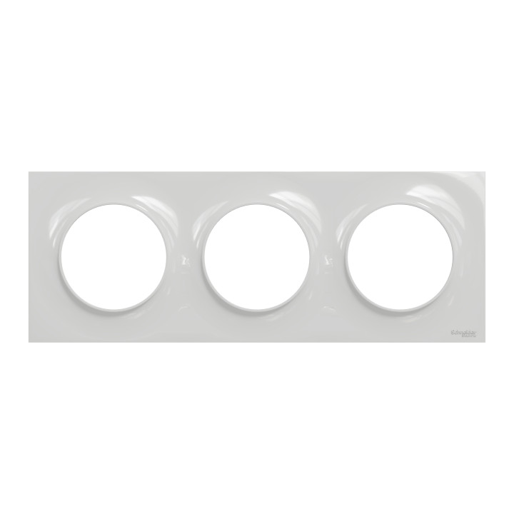 Schneider - Odace - Styl - Plaque 3 postes - Entraxe 71mm - Gris - Réf : S520706A1