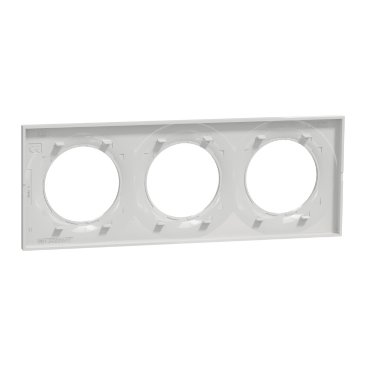 Schneider - Odace - Styl - Plaque 3 postes - Entraxe 71mm - Gris - Réf : S520706A1
