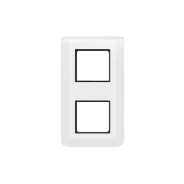 Legrand Mosaic - Plaque 2 x 2 modules + support - 2 postes - vertical - 277822L+080252