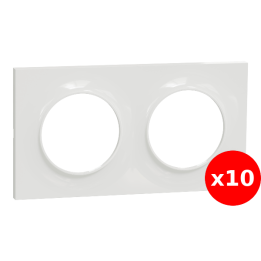 Schneider - Odace - Styl - LOT - Plaque 2 postes - entraxe 71 mm - Réf : S520704x10