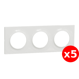 Schneider - Odace - Styl - LOT - Plaque 3 postes - entraxe 71 mm - Réf : S520706x5