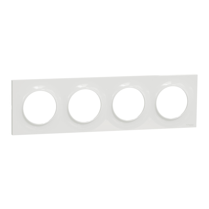 Schneider - Odace - Styl - LOT - Plaque 4 postes - entraxe 71 mm - Réf : S520708x5