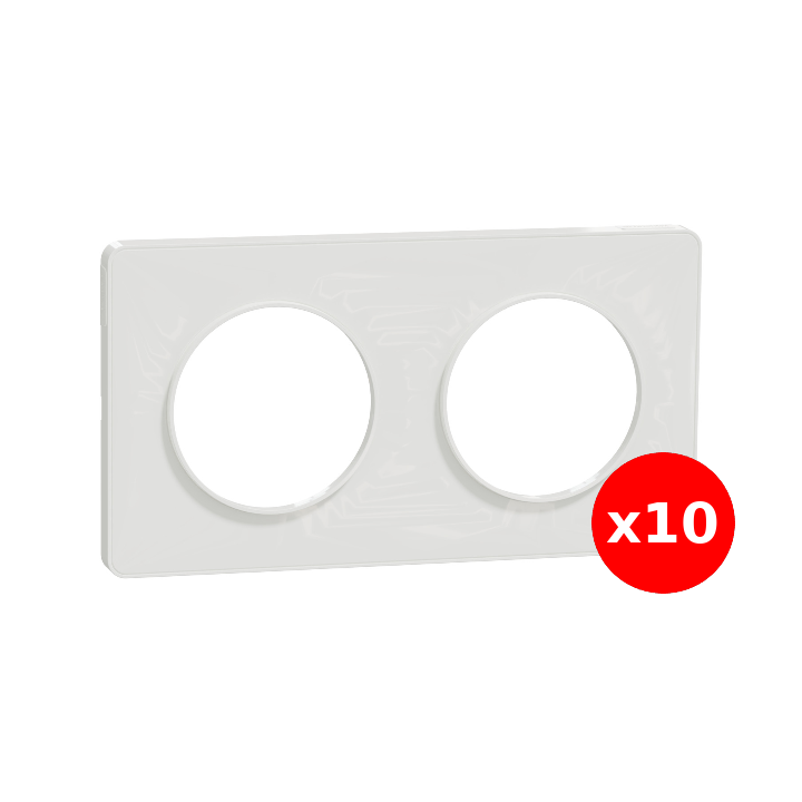 Schneider - Odace - Touch - LOT - Plaque 2 postes - entraxe 71 mm - Réf : 520804x10