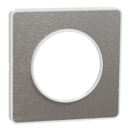 Schneider - Odace - Touch - Plaque 1 poste - ALU brossé avec liseré blanc - Réf : S520802J