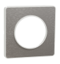 Schneider - Odace - Touch - Plaque 1 poste - ALU brossé avec liseré blanc - Réf : S520802J