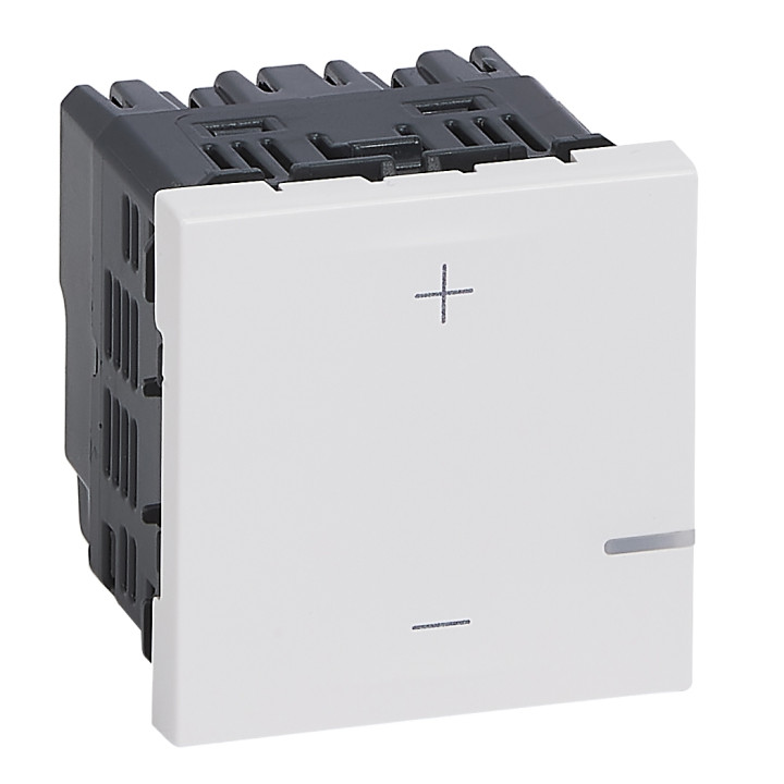 Legrand - Mosaic - Interrupteur variateur universel 2 fils sans neutre - Complet - Blanc - Réf : 078407A+277802L+080251