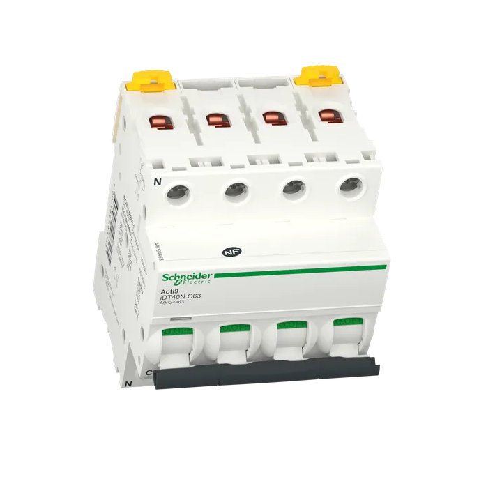 Schneider Acti9 iDT40N - disjoncteur modulaire - 4P - 63A - courbe C - 6000A/10kA A9P24463