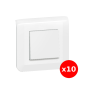 Legrand Mosaic - LOT x 10 Va-et-Vient complet - 1 poste (2M) - 10A - 230V - EU - Réf : 080251+277802L+278011L