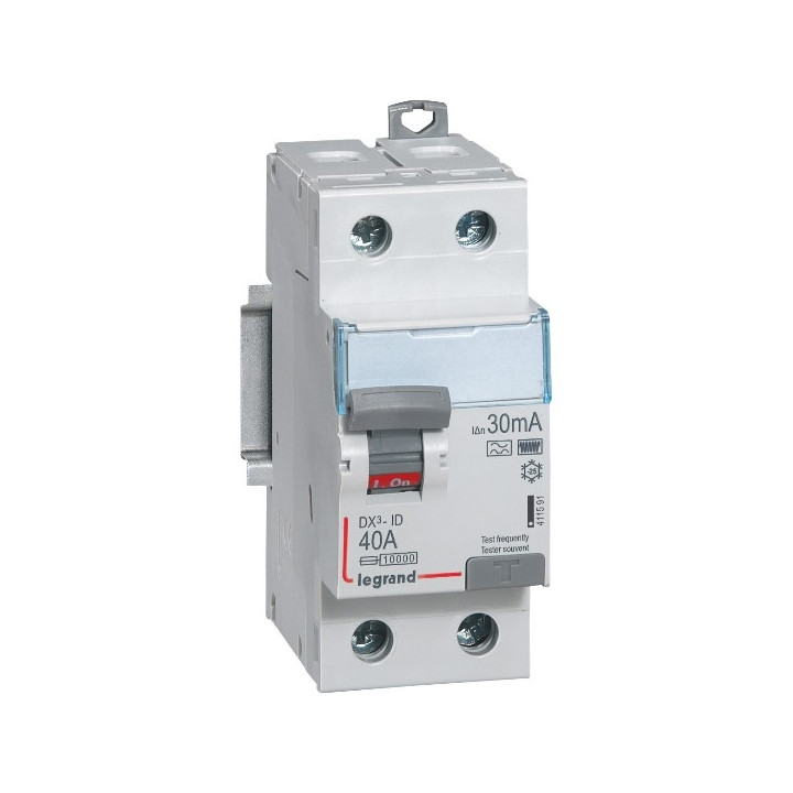 Legrand - DX3 - Interrupteur Différentiel  - 2P - 40A - 30mA  - Type F - Réf : 411591