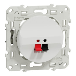 Schneider Odace - Prise haut-parleur 1 sortie - Blanc - Réf : S520487