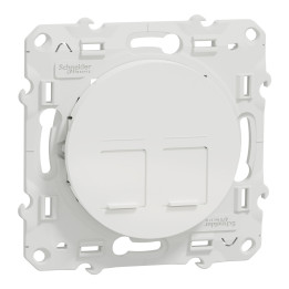Schneider Odace - Double Prise RJ45 blanc - Cat.6 UTP - Réf : S520485