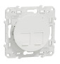 Schneider Odace - Double Prise RJ45 blanc - Cat.6 UTP - Réf : S520485