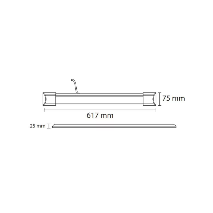 Miidex - Réglette LED Slim Home III - 617mm - 10W - IP44 - 3000/4000/6000K - Réf : 100962