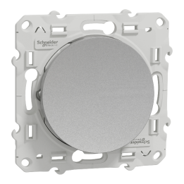 Schneider - Odace - Bouton poussoir - Aluminium - 10A - 250V - Bornes auto - Réf : S530206