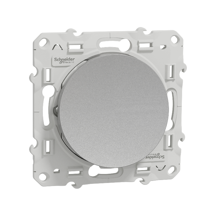 Schneider - Odace - Bouton poussoir - Aluminium - 10A - 250V - Bornes auto - Réf : S530206