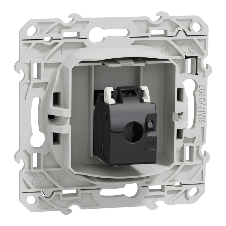 Schneider - Prise RJ45 Grade 3 Odace - Anthracite - Catégorie 6 STP - Multimédia - IDC - Réf : S540476