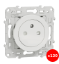 Schneider - LOT Odace- Prise de courant Odace affleurante x120 - Blanc - 2P+T - 16A - 250V - Bornes auto - Réf : S520052 X 120