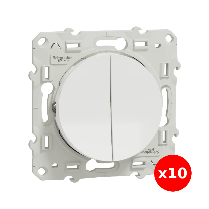 Schneider Odace - Va-et-vient + poussoir 10A - 250V - s520285x10