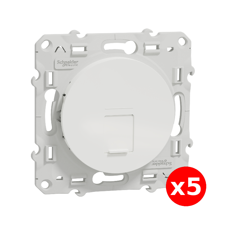 Schneider Odace - Prise RJ45 Cat.6 UTP - s520475x5