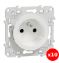 Schneider Odace - LOT de 10 Prises de courant Rénovation - 2P+T 16A - 250V - Réf : S520049x10