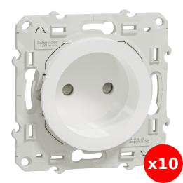 Schneider Odace - Prise de courant connexion à VIS - 2P 16A - 250V - S520033x10