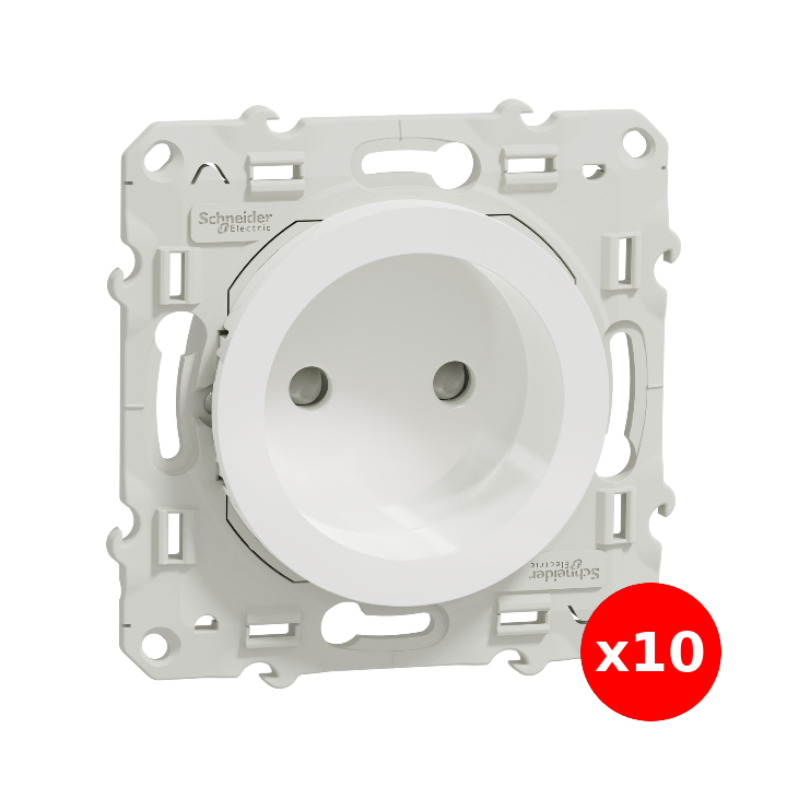 Schneider Odace - Prise de courant connexion à VIS - 2P 16A - 250V - S520033x10