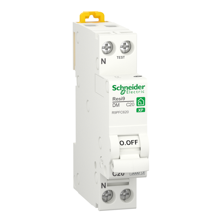 SCHNEIDER - Resi9 - disjoncteur XP - 1P+N - 20A - courbe C - peignable - Réf : R9PFC620
