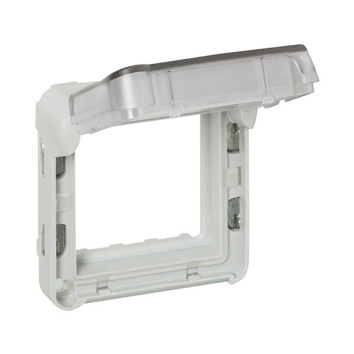 Legrand Plexo -Adaptateur étanche opaque Plexo compo IP55 pour Mosaic 2 modules - gris et blanc - Réf :069580