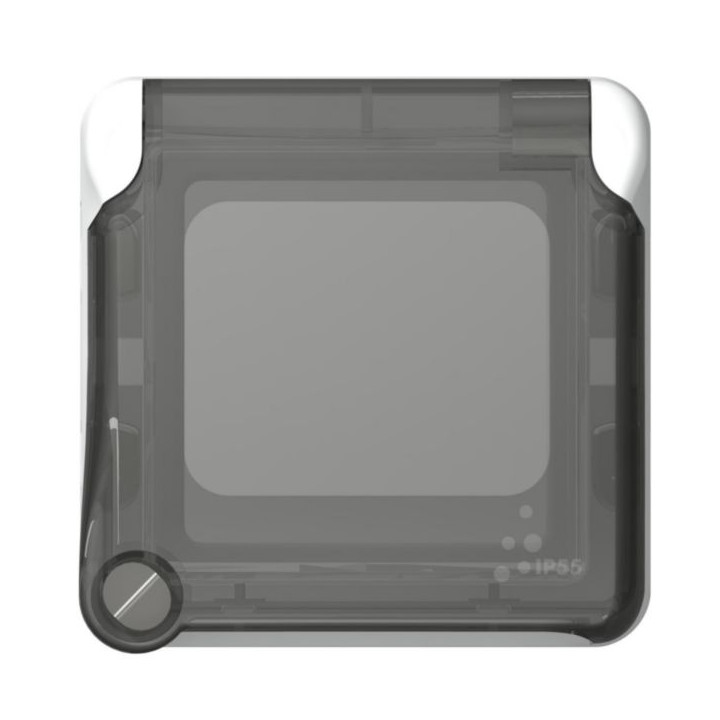 Legrand Plexo -Adaptateur étanche opaque Plexo compo IP55 pour Mosaic 2 modules - gris et blanc - 069580