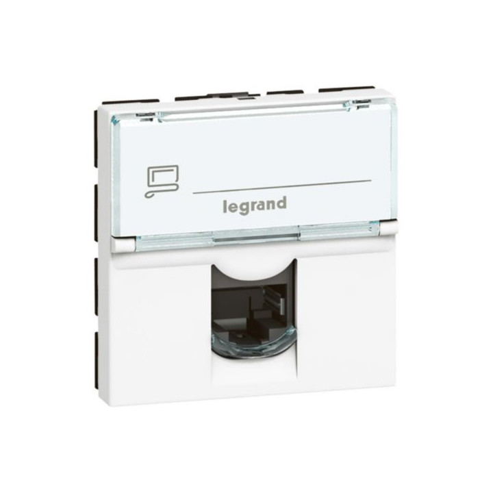 Legrand Mosaic - Prise RJ45 Cat. 6 FTP - 2 Modules - Réf : 076565
