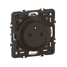 Legrand - Céliane 2024 - Prise surface avec prise USB type C - Noir - Avec support et enjoliveur - Réf : CN0140