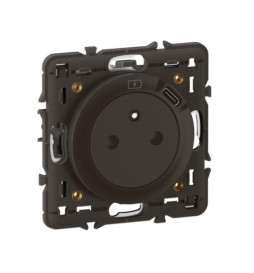 Legrand - Céliane 2024 - Prise surface avec prise USB type C - Noir - Avec support et enjoliveur - Réf : CN0140