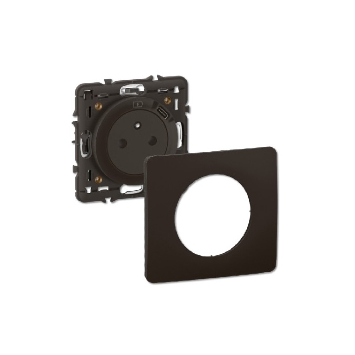 Legrand - Céliane 2024 - Prise surface avec prise USB type C - Noir - Avec support et enjoliveur - COMPLET - Réf : CJ0140