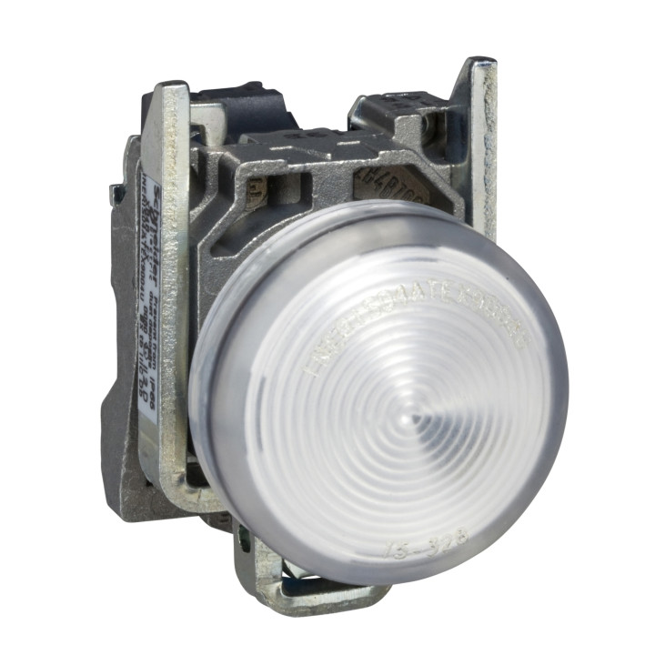 Schneider - Harmony XB4 - Voyant lumineux LED Ø22 - IP66 - blanc - 230V - vis étrier -  Réf : XB4BVM1