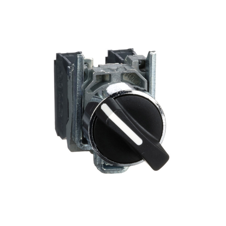 Schneider - Harmony XB4 - bouton tournant - 2 positions fixes - 1F+1O - noir - Ø22 - Réf : XB4BD25