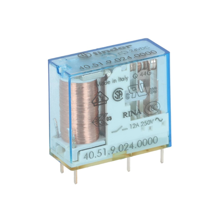 Finder - Relais circuit imprimé 1RT - 12A - 24V - DC - Réf :  405190240000