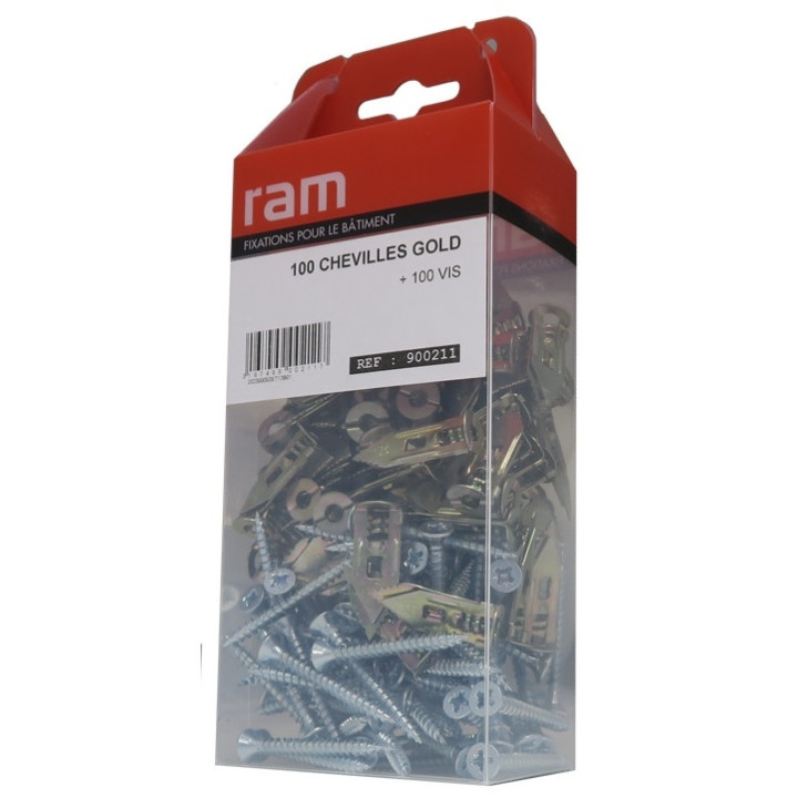 RAM - Cheville Gold avec VIS - Boîte de 100 - Réf : 900211