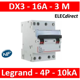 Legrand - Disjoncteur 4P DX3 16A - 10kA - courbe C - 407907