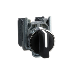 Schneider - Harmony XB4 - bouton tournant à manette - Ø22 - 3 pos rap C - noir - 2F - vis - Réf : XB4BD53