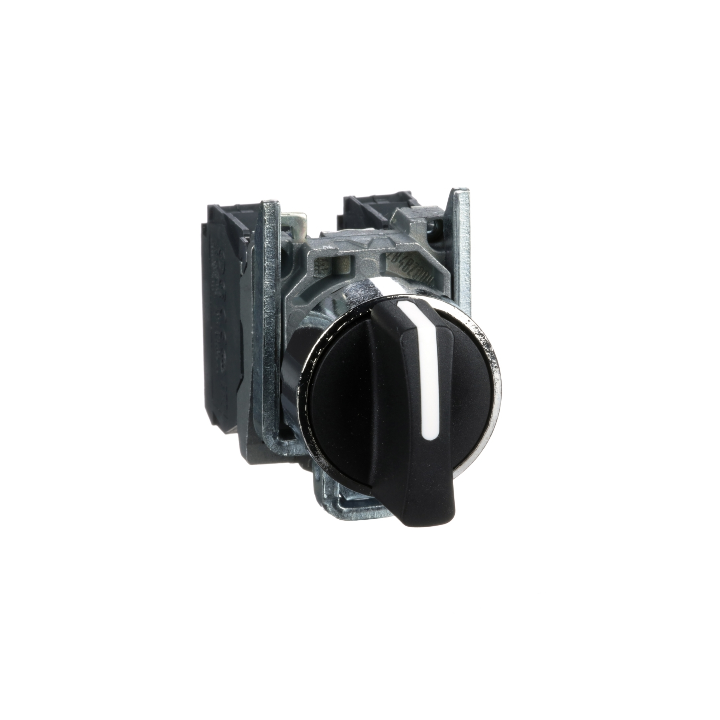 Schneider - Harmony XB4 - bouton tournant à manette - Ø22 - 3 pos rap C - noir - 2F - vis - Réf : XB4BD53